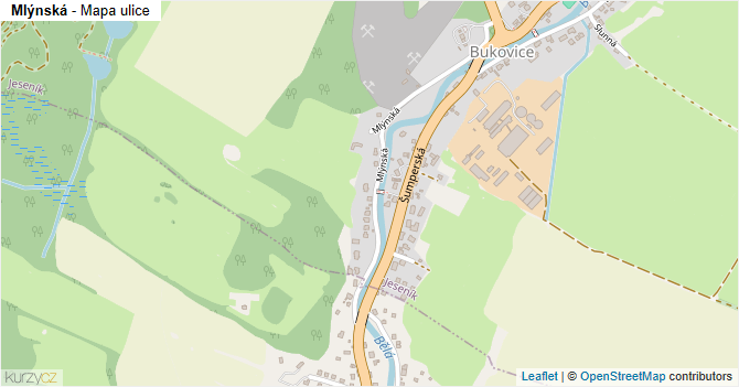 Mlýnská - mapa ulice
