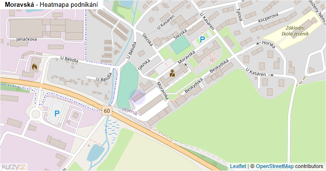 Moravská - mapa podnikání