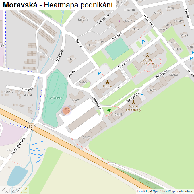 Mapa Moravská - Firmy v ulici.