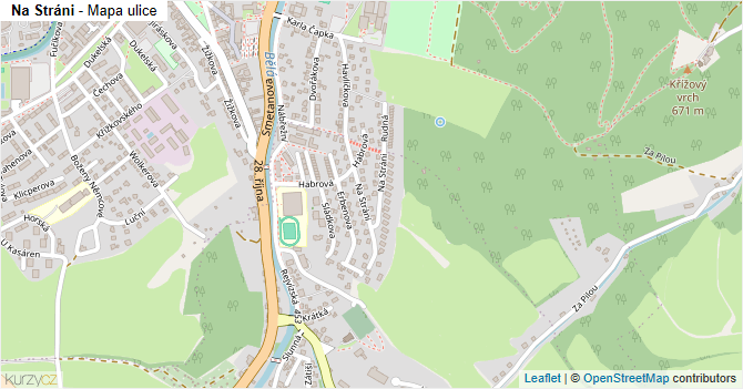 Na Stráni - mapa ulice