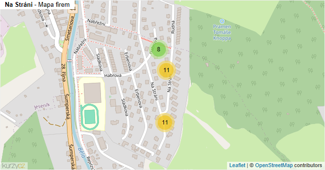 Na Stráni - mapa firem