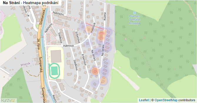 Na Stráni - mapa podnikání