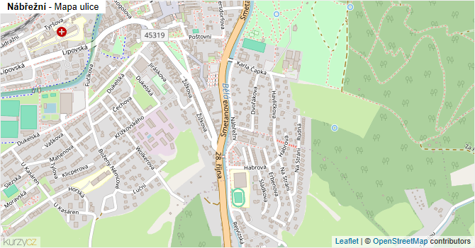 Nábřežní - mapa ulice