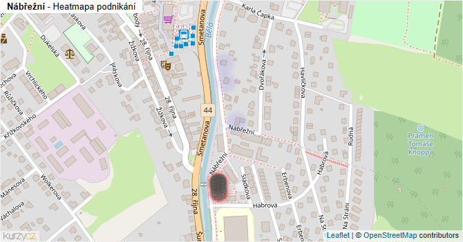 Nábřežní - mapa podnikání