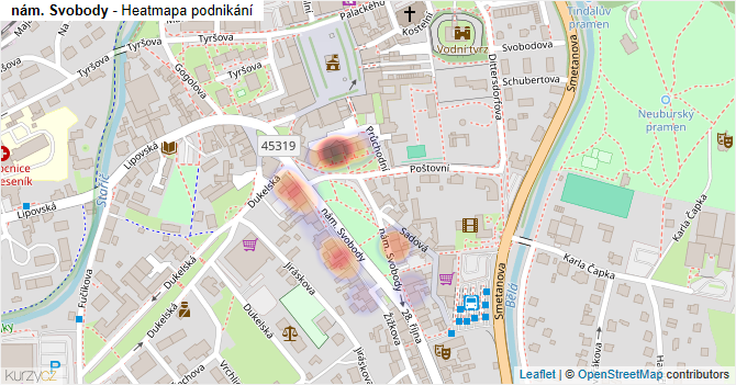 nám. Svobody - mapa podnikání