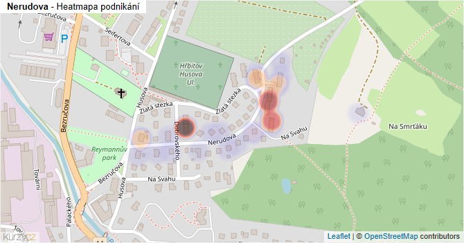Nerudova - mapa podnikání