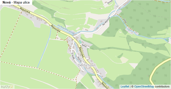 Nová - mapa ulice