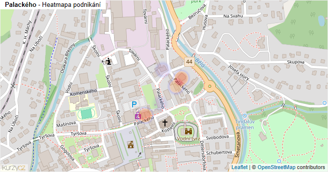 Palackého - mapa podnikání
