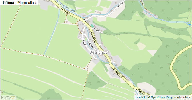 Příčná - mapa ulice