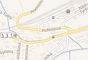 Puškinova v obci Jeseník - mapa ulice