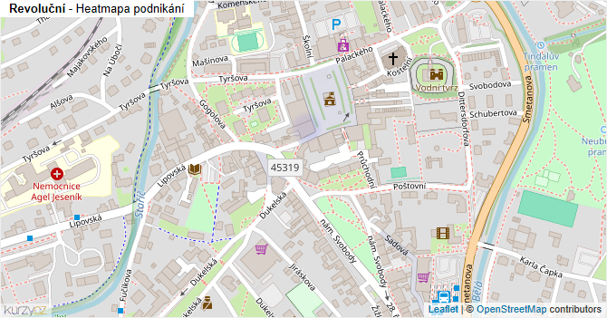 Revoluční - mapa podnikání