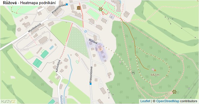 Růžová - mapa podnikání