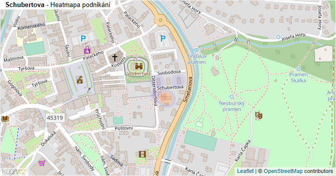 Schubertova - mapa podnikání