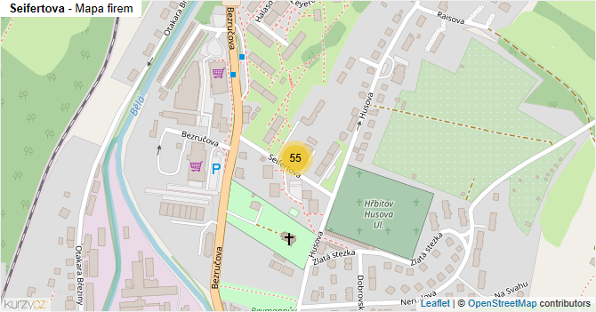 Seifertova - mapa firem