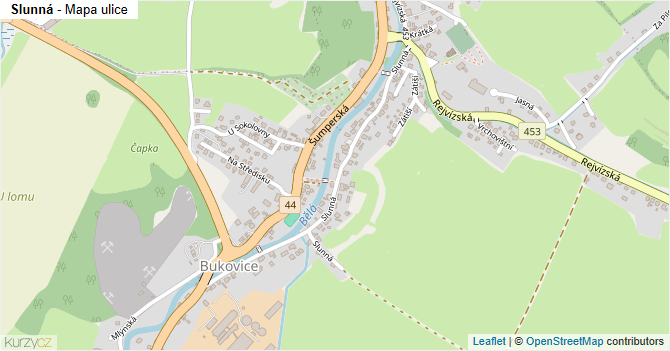 Slunná - mapa ulice