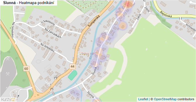 Slunná - mapa podnikání