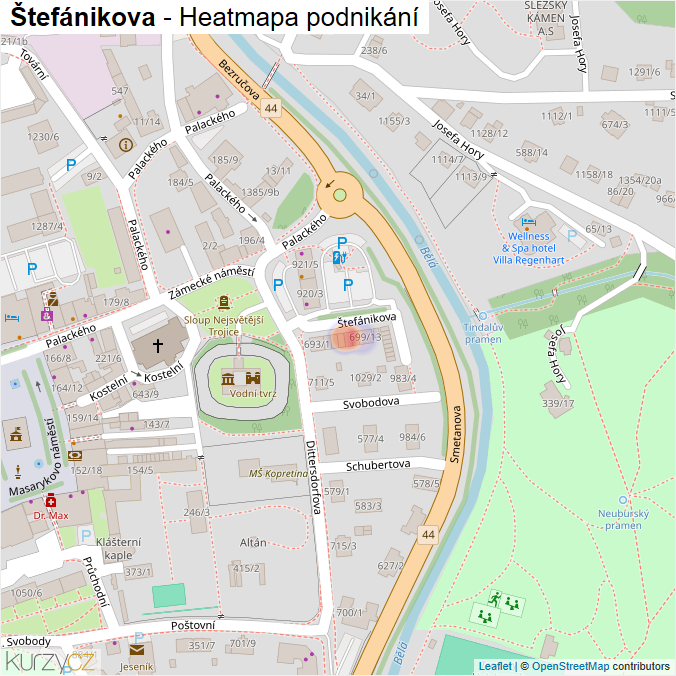 Mapa Štefánikova - Firmy v ulici.