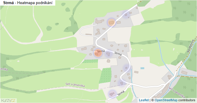 Strmá - mapa podnikání