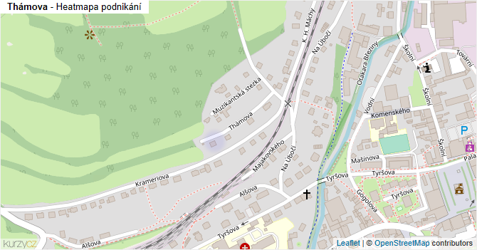 Thámova - mapa podnikání