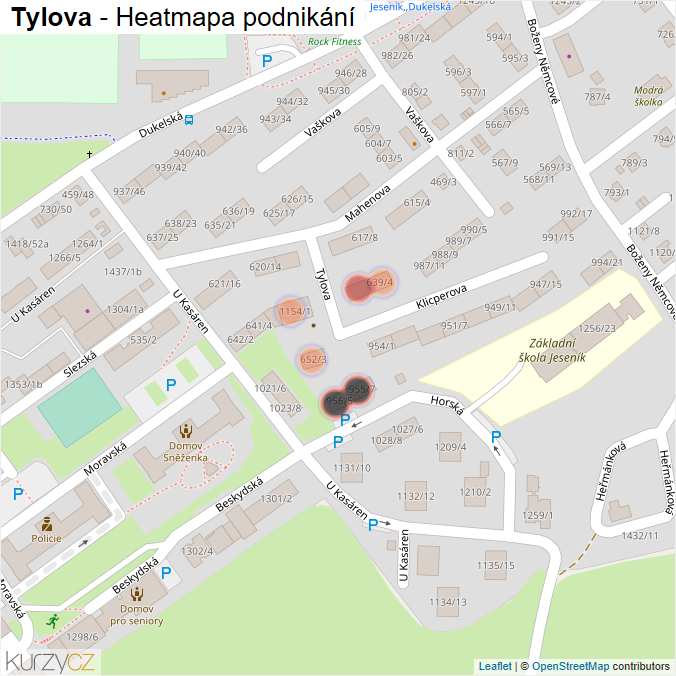 Mapa Tylova - Firmy v ulici.