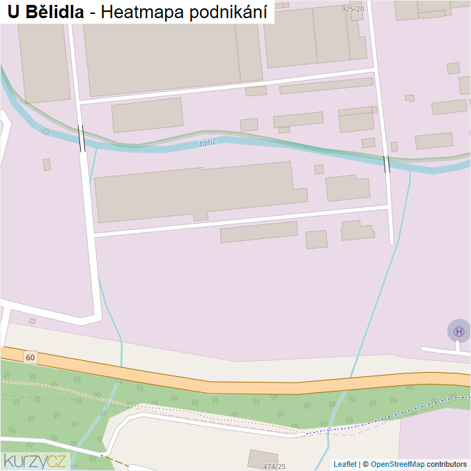 Mapa U Bělidla - Firmy v ulici.