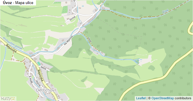 Úvoz - mapa ulice