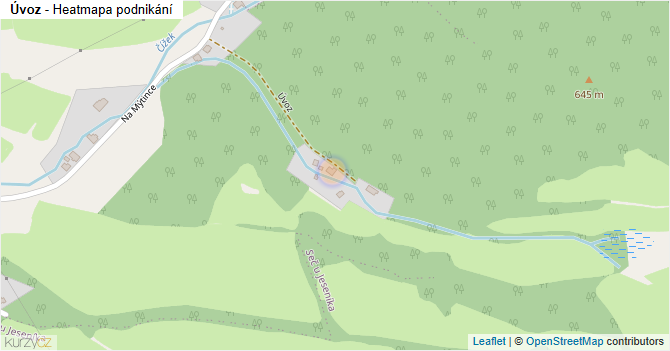 Úvoz - mapa podnikání
