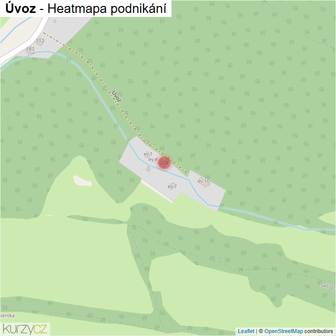 Mapa Úvoz - Firmy v ulici.
