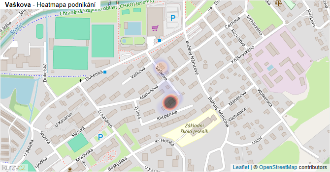 Vaškova - mapa podnikání