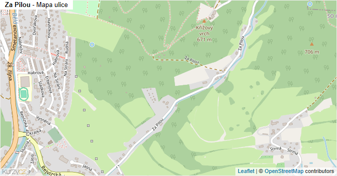 Za Pilou - mapa ulice