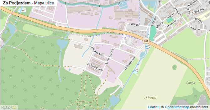 Za Podjezdem - mapa ulice