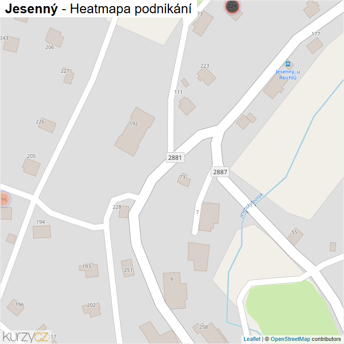 Mapa Jesenný - Firmy v obci.