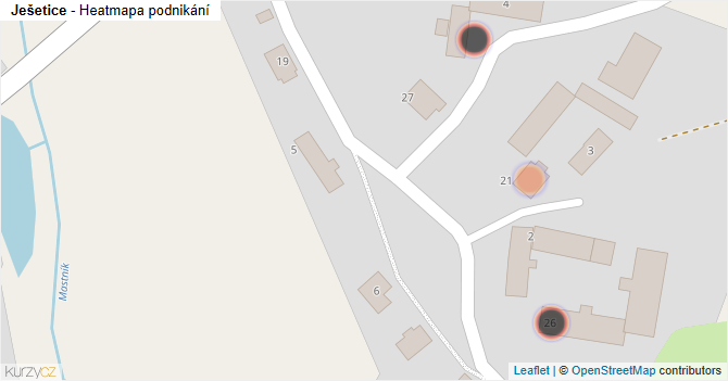 Ješetice - mapa podnikání