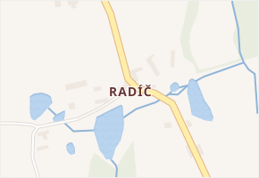 Radíč v obci Ješetice - mapa části obce