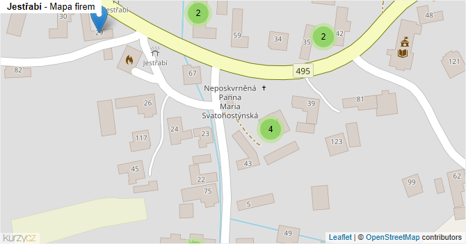 Jestřabí - mapa firem