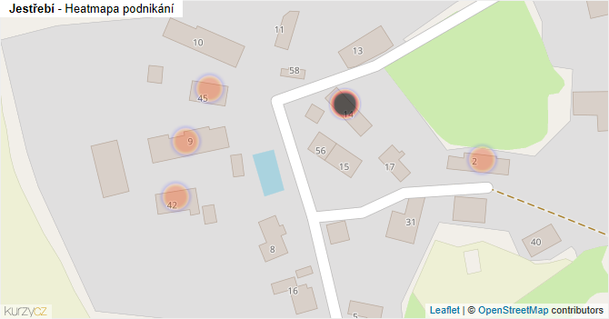 Jestřebí - mapa podnikání