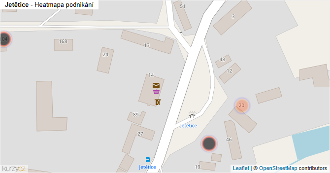 Jetětice - mapa podnikání