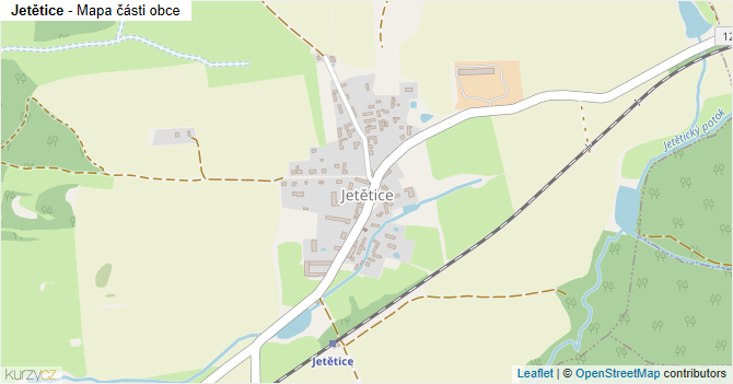 Jetětice - mapa části obce