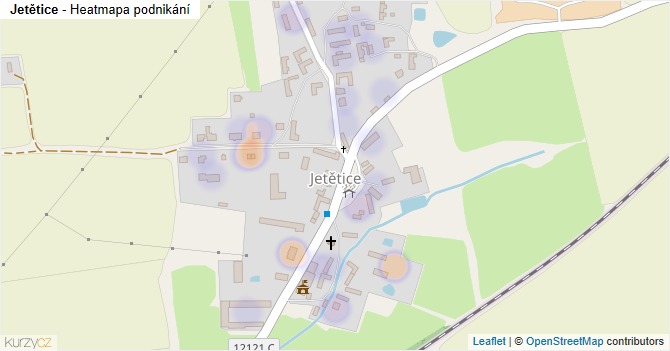 Jetětice - mapa podnikání