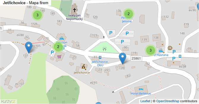 Jetřichovice - mapa firem