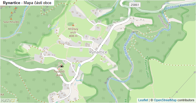 Rynartice - mapa části obce