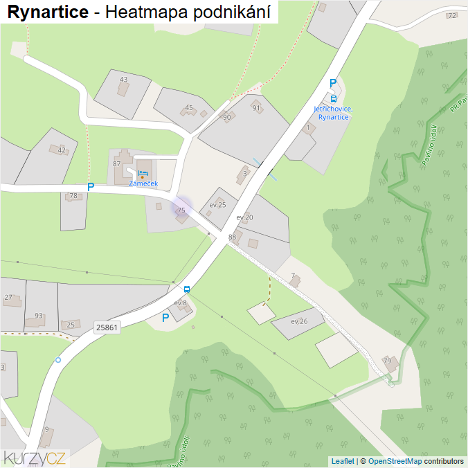 Mapa Rynartice - Firmy v části obce.