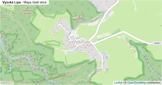 Vysoká Lípa - mapa části obce