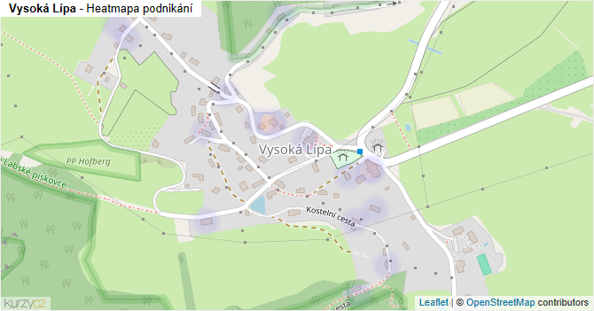 Vysoká Lípa - mapa podnikání