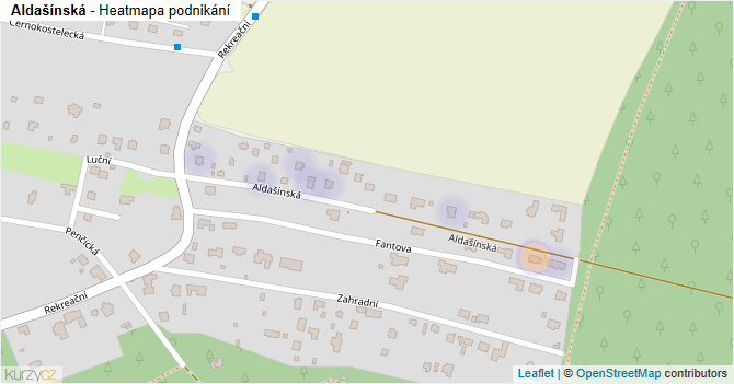 Aldašínská - mapa podnikání