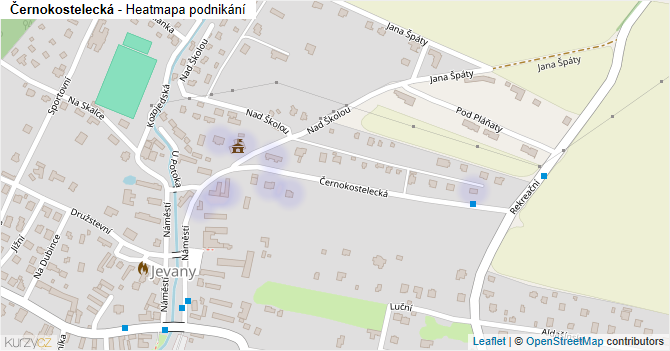 Černokostelecká - mapa podnikání