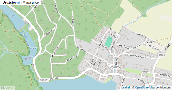 Družstevní - mapa ulice
