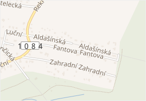 Fantova v obci Jevany - mapa ulice