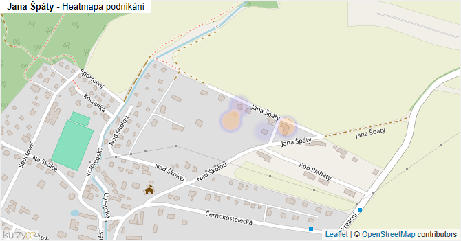Jana Špáty - mapa podnikání