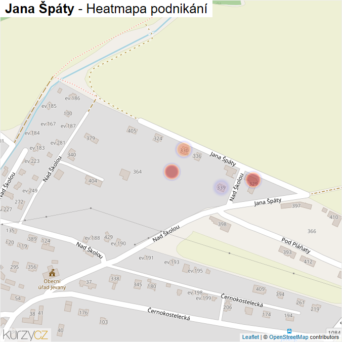 Mapa Jana Špáty - Firmy v ulici.